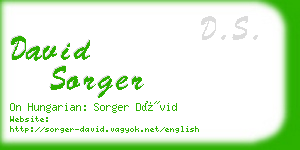 david sorger business card